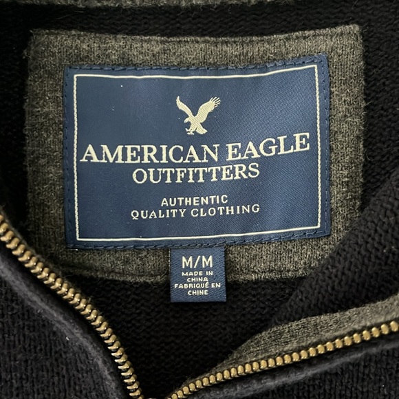 American Eagle Outfitters 🦅 Men's Quarter Zip Sweater Size M - Picture 2 of 8